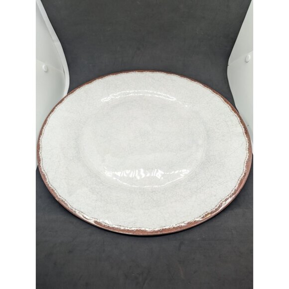 Le Cadeaux Antiqua Serving Platter melamine White crazing  15" discontinued - Picture 11 of 12